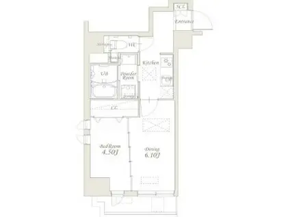 グランカーサ錦糸町 旧スプランディッド錦糸町I(1DK/7階)の間取り写真