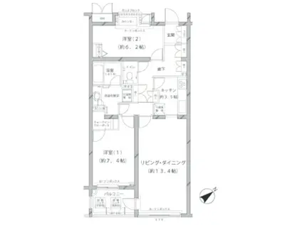 MFPRコート代官山(2LDK/4階)の間取り写真