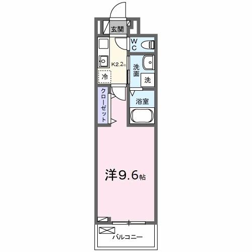 ルーベル桜井(1K/2階)の間取り写真