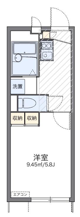レオパレスグルーテンC(1K/1階)の間取り写真