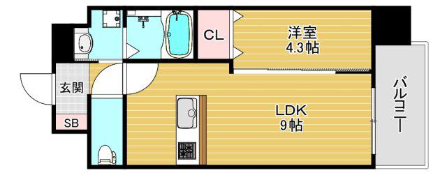 フォーゼ舟橋町(1LDK/2階)の間取り写真