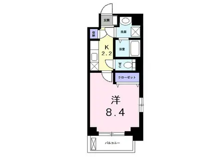 グラース・ベル・ウッド(1K/1階)の間取り写真