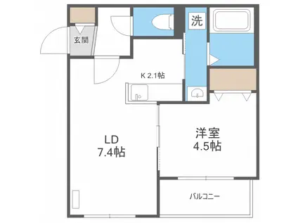 ブランシャールNOA中島公園(1LDK/3階)の間取り写真