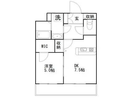 アスモ・グランデ(1DK/2階)の間取り写真