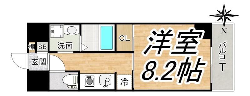 ドゥーエ本庄(1K/3階)の間取り写真