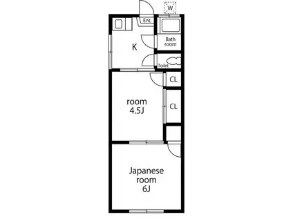 第2海望荘(2K/2階)の間取り写真