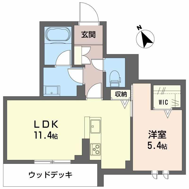 アンビエラ中川(1LDK/1階)の間取り写真