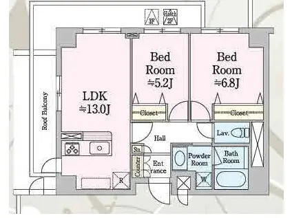 LIEN(2LDK/5階)の間取り写真