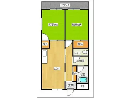 トモエマンション(2DK/1階)の間取り写真