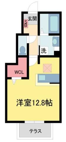 MANOIRII(ワンルーム/1階)の間取り写真