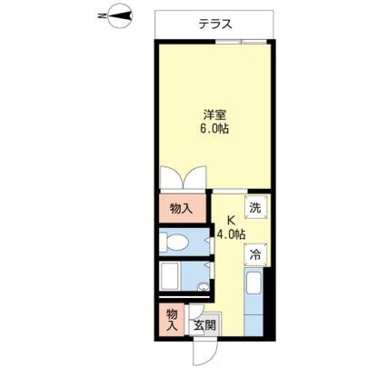 コーポ白樺(1K/1階)の間取り写真