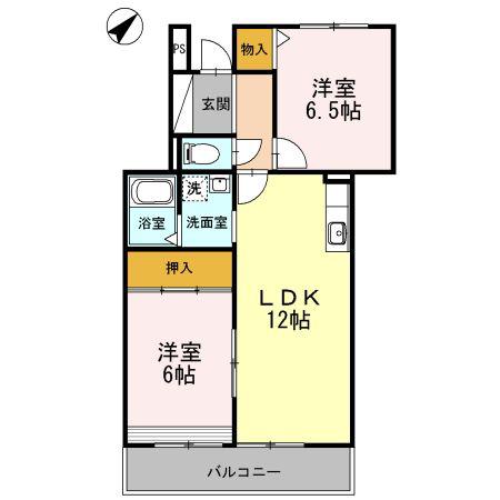 メルベーユM(2LDK/3階)の間取り写真