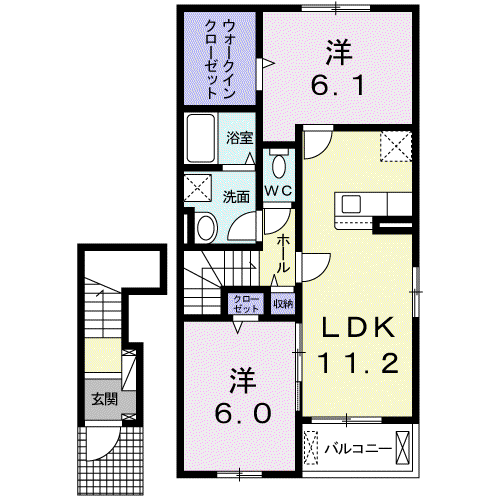 ドエルF・T・K II番館(1LDK/1階)の間取り写真