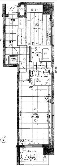パール新子安(1LDK/11階)の間取り写真