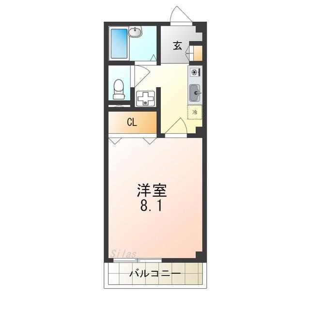 フローレスハタ(1K/2階)の間取り写真