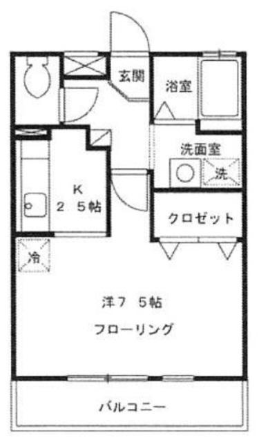 リヴェールNF小杉(1K/2階)の間取り写真