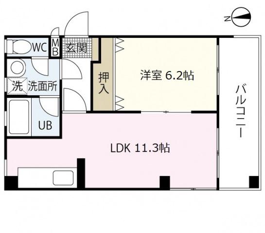 ステラマリス(1LDK/4階)の間取り写真