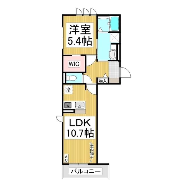 MELA ROSSA(1LDK/2階)の間取り写真