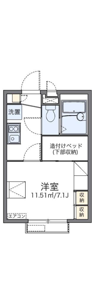 レオパレスOMOTEIII(1K/2階)の間取り写真