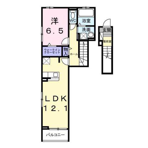 ベル・コリーヌB(1LDK/2階)の間取り写真