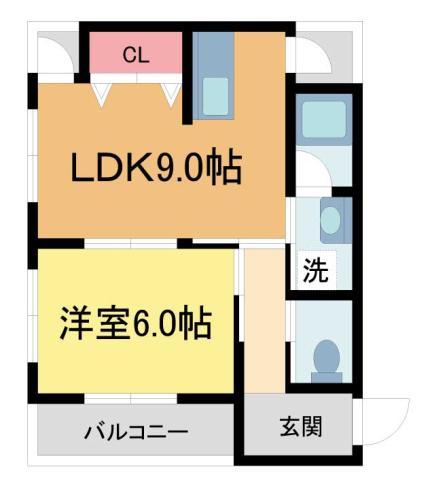 ハイム北夙川I(1LDK/3階)の間取り写真