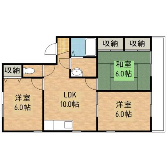 サンステート矢野(3LDK/2階)の間取り写真
