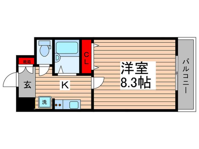 エスティメゾン南行徳(1K/2階)の間取り写真