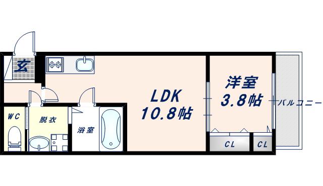 センターポート(1LDK/3階)の間取り写真