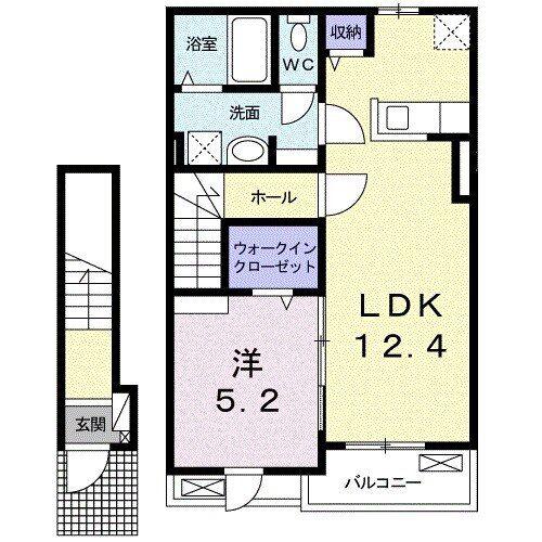 グレースカーサ(1LDK/2階)の間取り写真