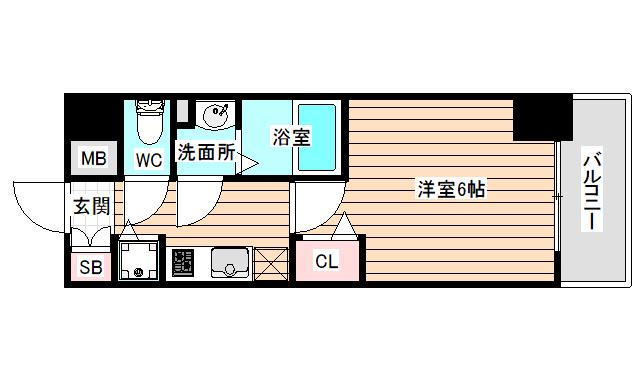 プレサンス福島ニューゲート(1K/10階)の間取り写真