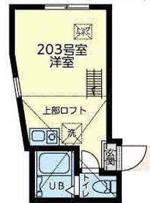 ユナイト戸塚ヴェルサイユの杜(ワンルーム/2階)の間取り写真