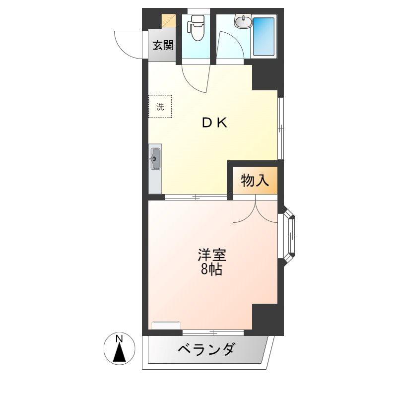 エール・ド・シャトーI(1DK/3階)の間取り写真