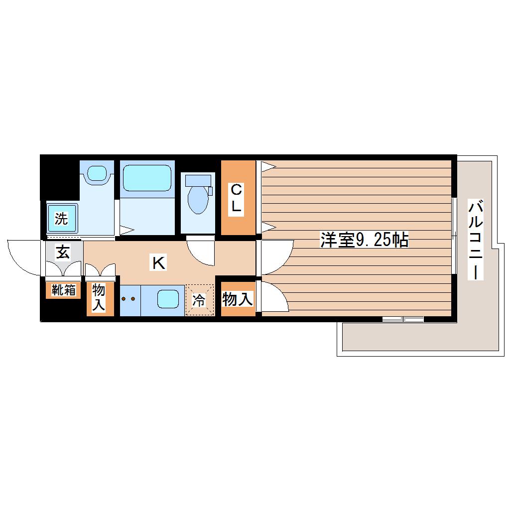 プレミア泉崎(1K/3階)の間取り写真
