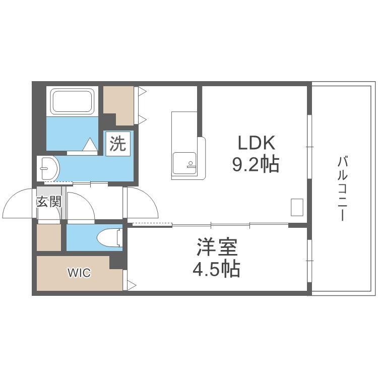 プライマル札幌桑園(1LDK/10階)の間取り写真