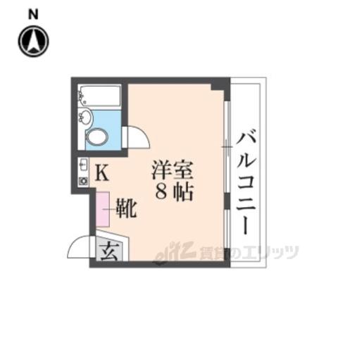 サンシャイン香里園Ⅱ(ワンルーム/4階)の間取り写真