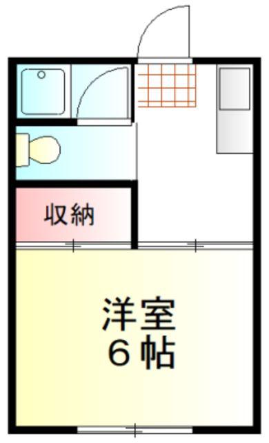 コーポ殿山(1K/2階)の間取り写真