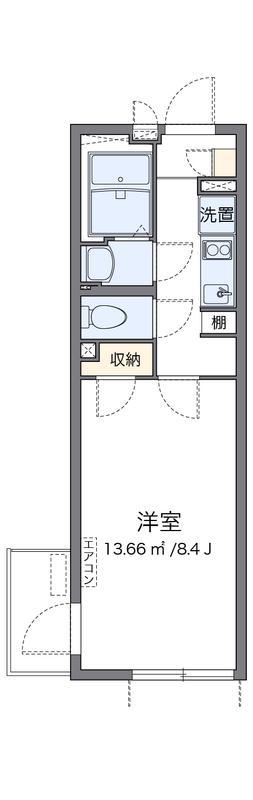 クレイノ葵芳 1号館(1K/2階)の間取り写真