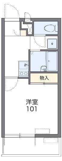 レオパレスピアニシモ(1K/1階)の間取り写真