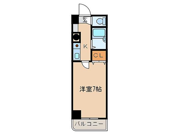 ルエメゾンロワール西公園III-2号館(1K/5階)の間取り写真