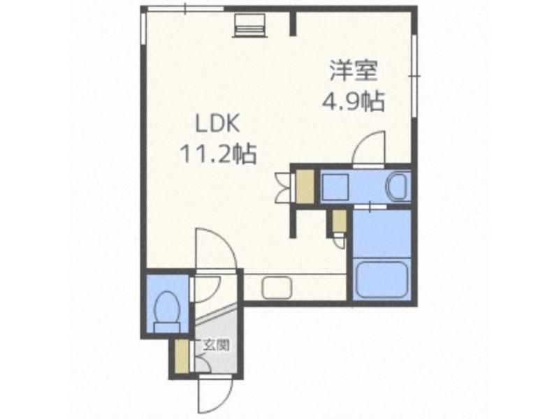 カーサフェリーチェ医大前(1LDK/2階)の間取り写真