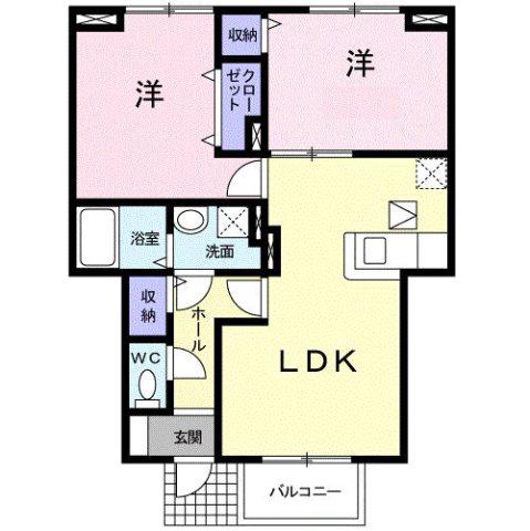 さくらヒルズII(2LDK/1階)の間取り写真