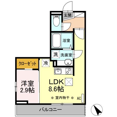 美麗・十日町(1LDK/1階)の間取り写真