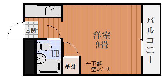 MURASAKIBARUMANSION(ワンルーム/2階)の間取り写真