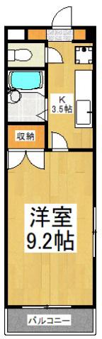 シティーホーム鷹の台3(1K/1階)の間取り写真