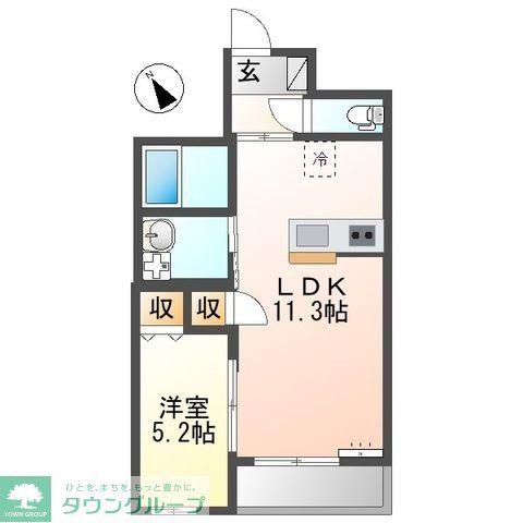 シャイン湘南(1LDK/4階)の間取り写真