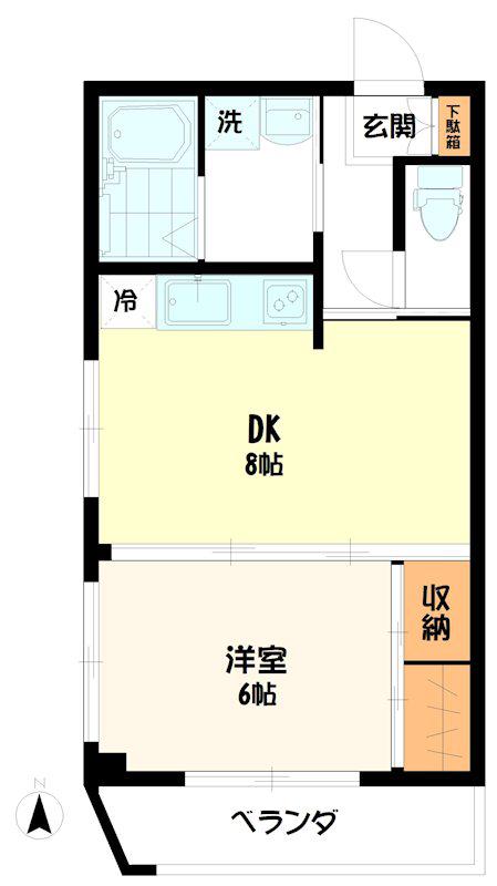 藤田ビル(1DK/3階)の間取り写真