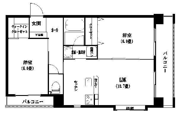 フォレスト中山(2LDK/1階)の間取り写真