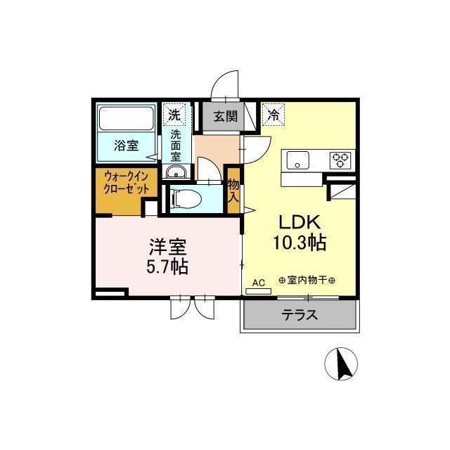 D-ROOMザナドゥ(1LDK/3階)の間取り写真