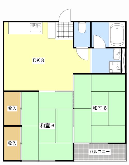 山の手マンション(2DK/3階)の間取り写真