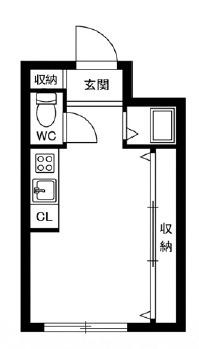 共学国際交流会館 長崎寮(ワンルーム/2階)の間取り写真